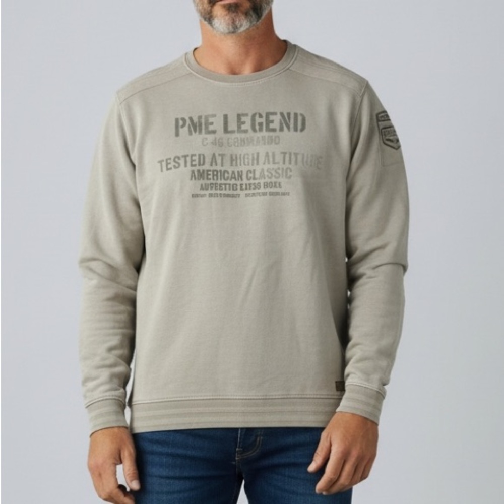 PME Legend Men’s Sweatshirt • Gray Pullover Graphic Flight Military •‎ Sz XXXL